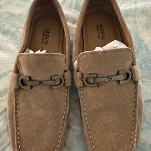 Brand new Alfani Tan Suede Loafers with Horse-Bit Ornament